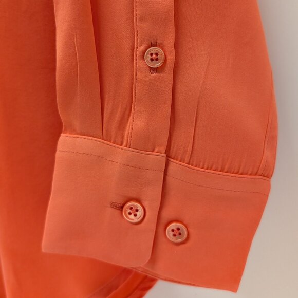 Equipment Femme Essential LS Button Down Shirt in Hot Coral - Picture 4 of 11